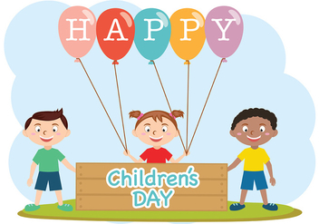 Happy Children Day Vector - Kostenloses vector #389095
